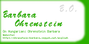 barbara ohrenstein business card